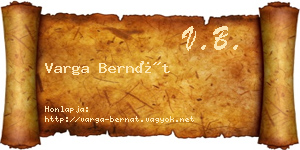 Varga Bernát névjegykártya